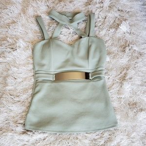Women's Tank top Blouse Green Shocker Belted